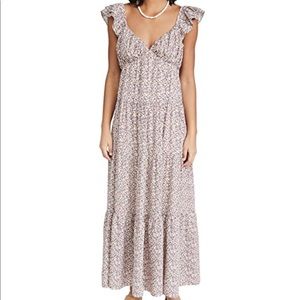 ENGLISH FACTORY Floral Ruffle Sleeve Maxi Dress